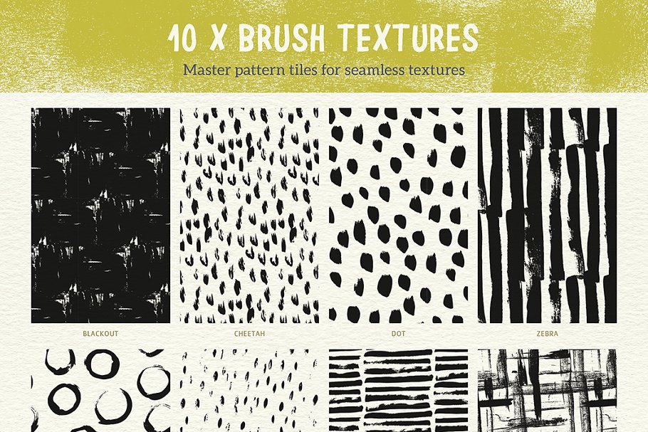 泡沫辊墨印&手绘图案纹理合集 Tasty Texture Pack插图(5)