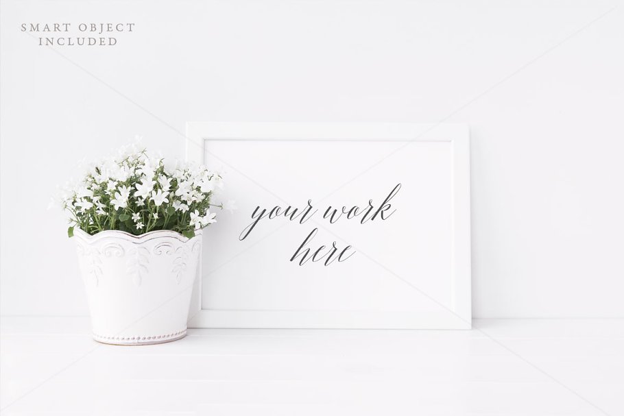 简约风A4规格相框展示样机 Minimal A4 botanical frame mock up插图