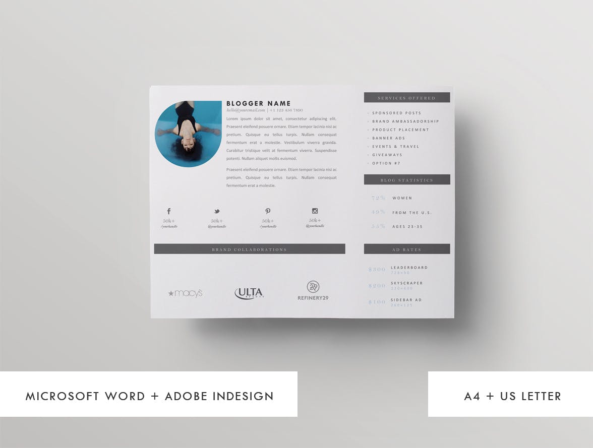 博客/Vlog品牌推广设计模板 Media/Press Kit Template | “Live Freely”插图(2)