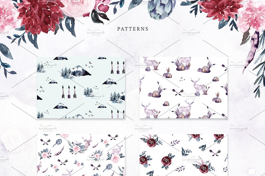 极力推荐：花卉图案纹理集合 Floral Patterns Bundle Vol.2 [3.45GB, 超过120款图案]插图(6)