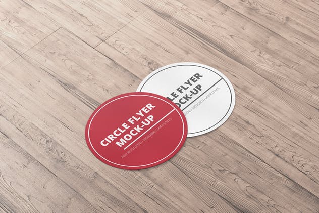 企业品牌迷你圆圈传单模板 Circle Flyer Mockup插图(5)