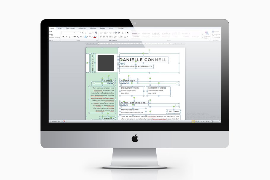 精致优雅的Word简历模板及求职信模板  Word Resume Template & Cover Letter插图(4)