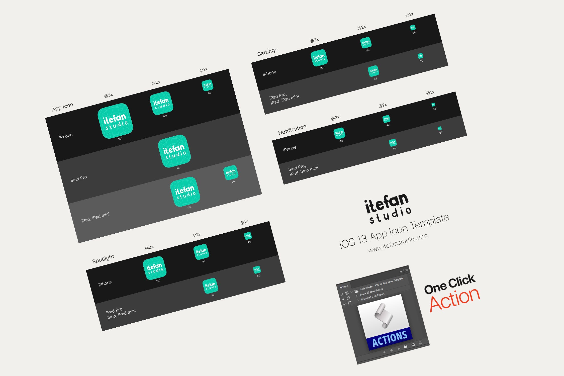 iOS13系统APP图标及APP Store预览样机模板 iOS 13 App Icon Template插图(3)