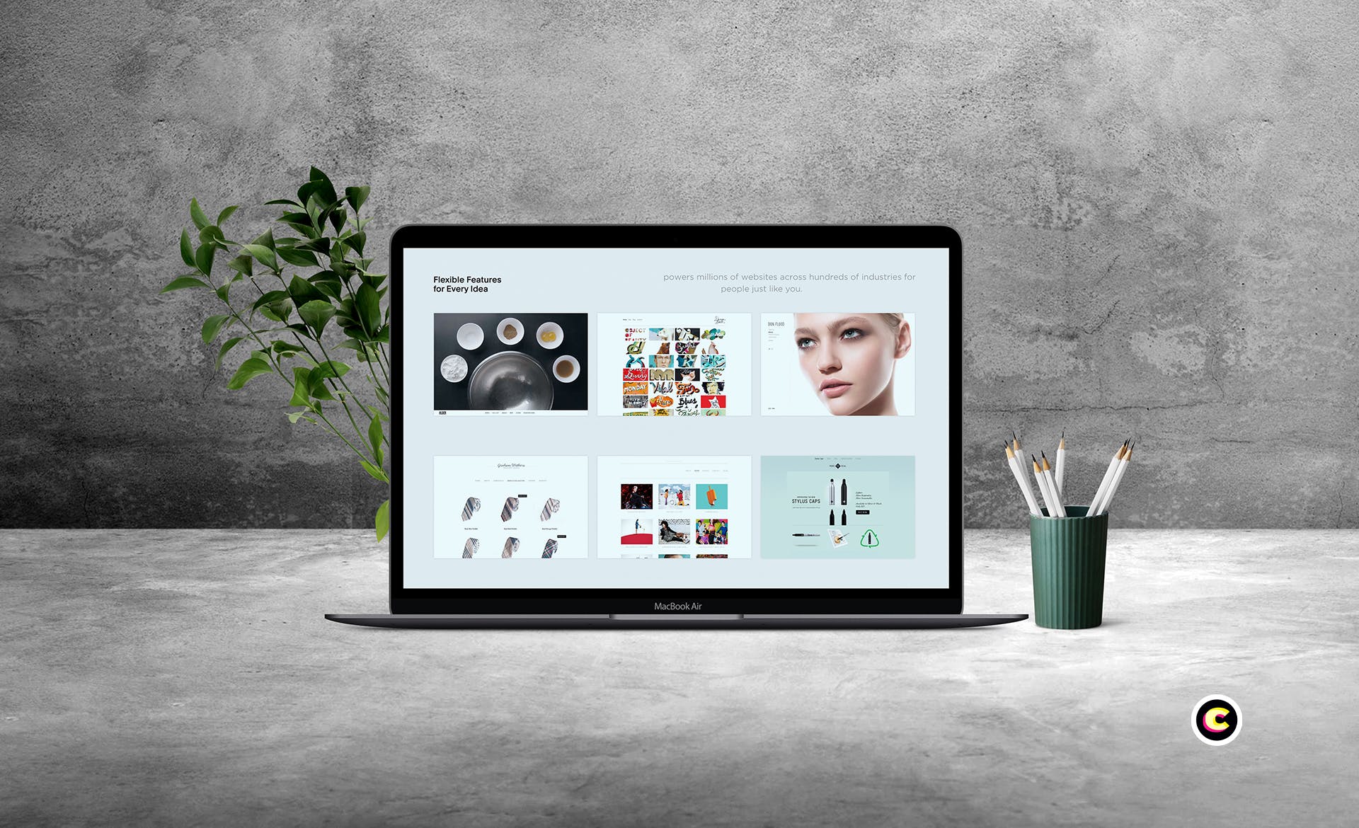 简约风办公场景笔记本电脑屏幕演示素材库精选样机 Laptop Mockups插图(1)