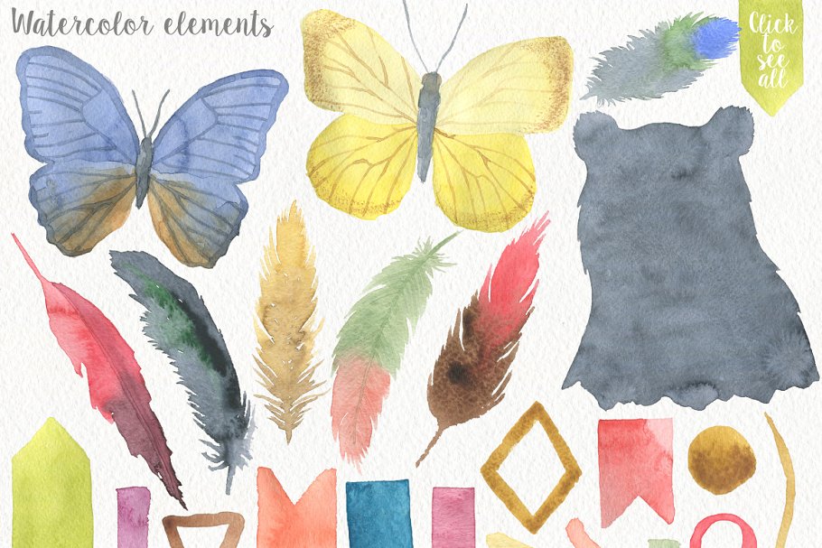 森林水彩DIY手绘元素 Forest Watercolor DIY Pro插图(3)