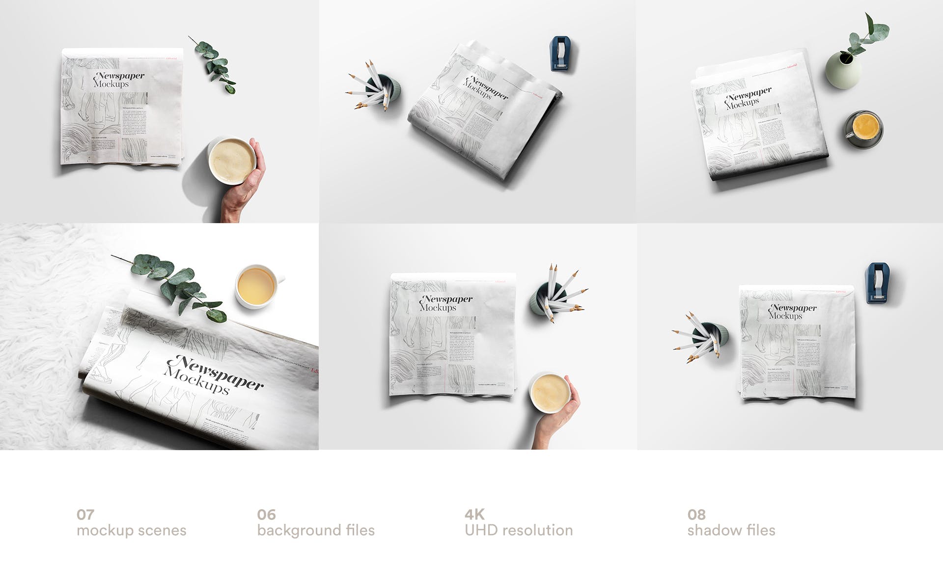 报纸版式设计排版效果图展示样机模板 Newspaper Mockup Templates插图(3)