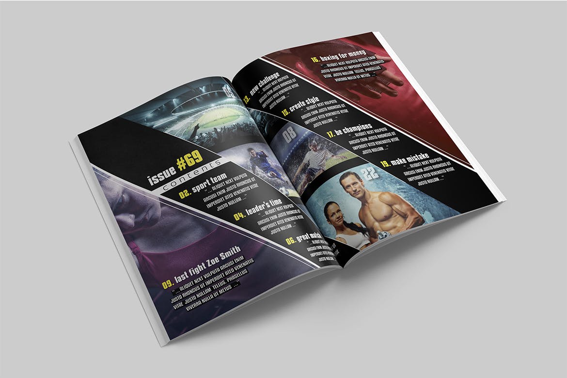 NBA篮球赛事素材库精选杂志版式设计模板 Magazine Template插图(1)