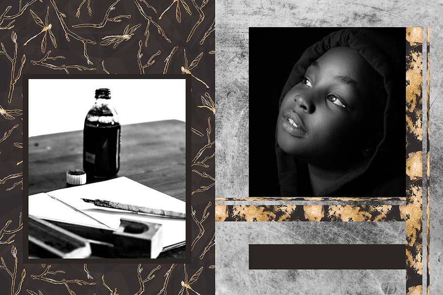 高贵品质的蛇&花卉水彩图案合集插图(5)