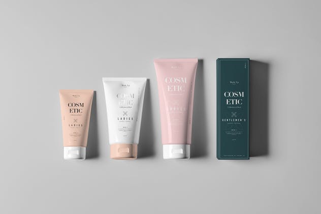 美容化妆品软管&包装盒样机模板 Cosmetic Tube & Box Mock-up插图(6)