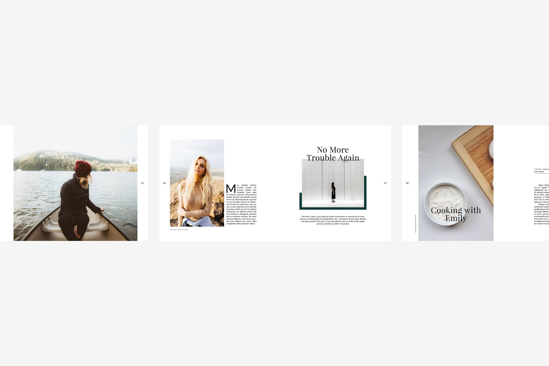 极简主义时尚生活与旅游杂志模板 Emily Magazine插图(5)