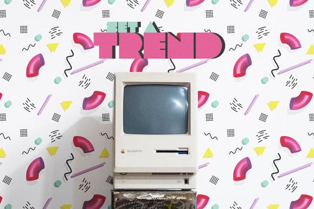 孟菲斯太空元素无缝图案纹理 Memphis Space Seamless Patterns插图(2)