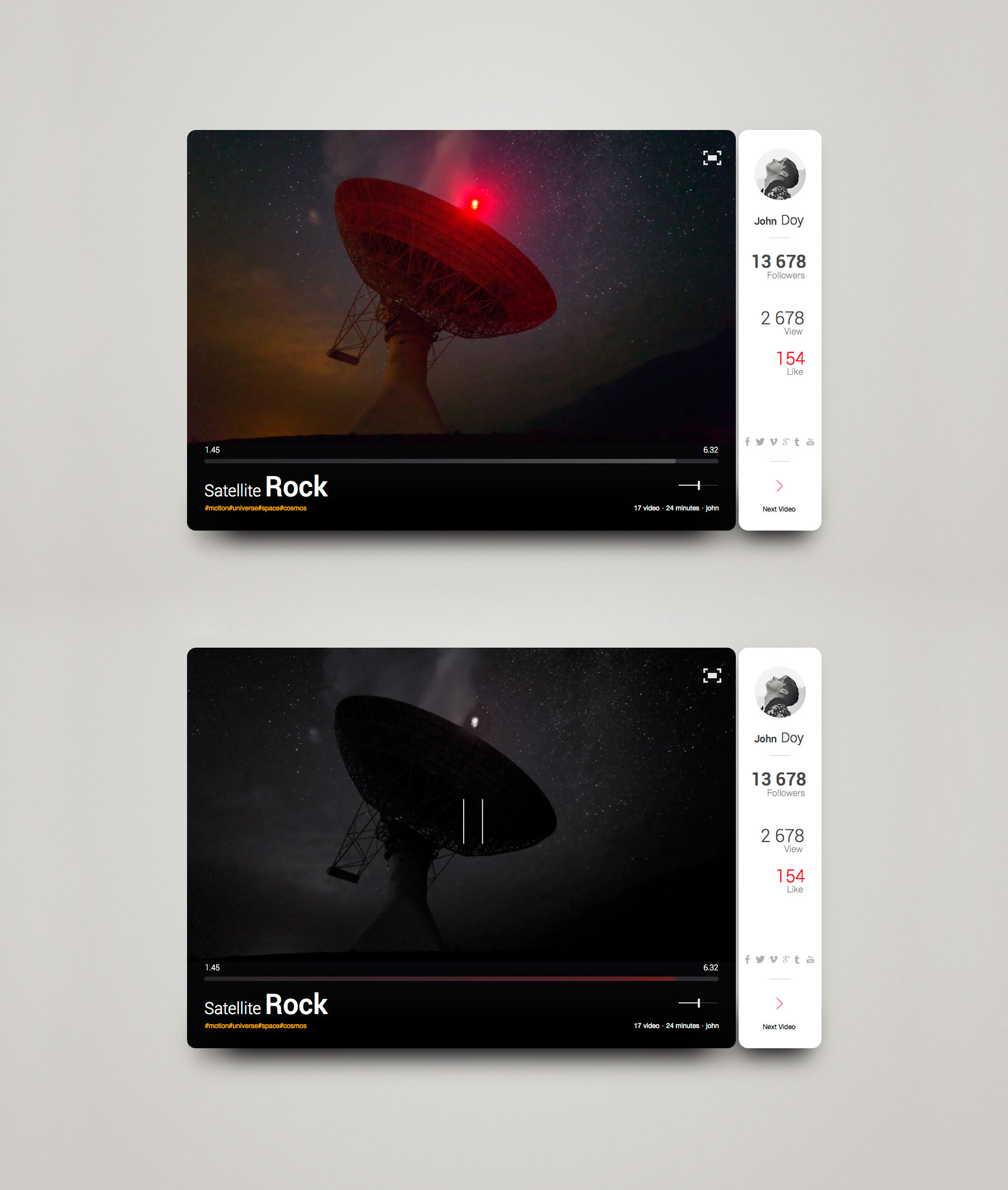 Satellite Rock Video Widget