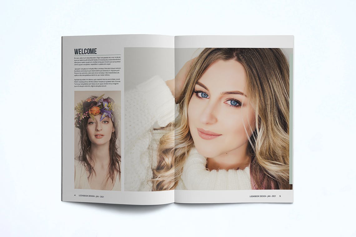 时装订货画册/新品上市产品素材库精选目录设计模板v2 Fashion Lookbook Template插图(4)