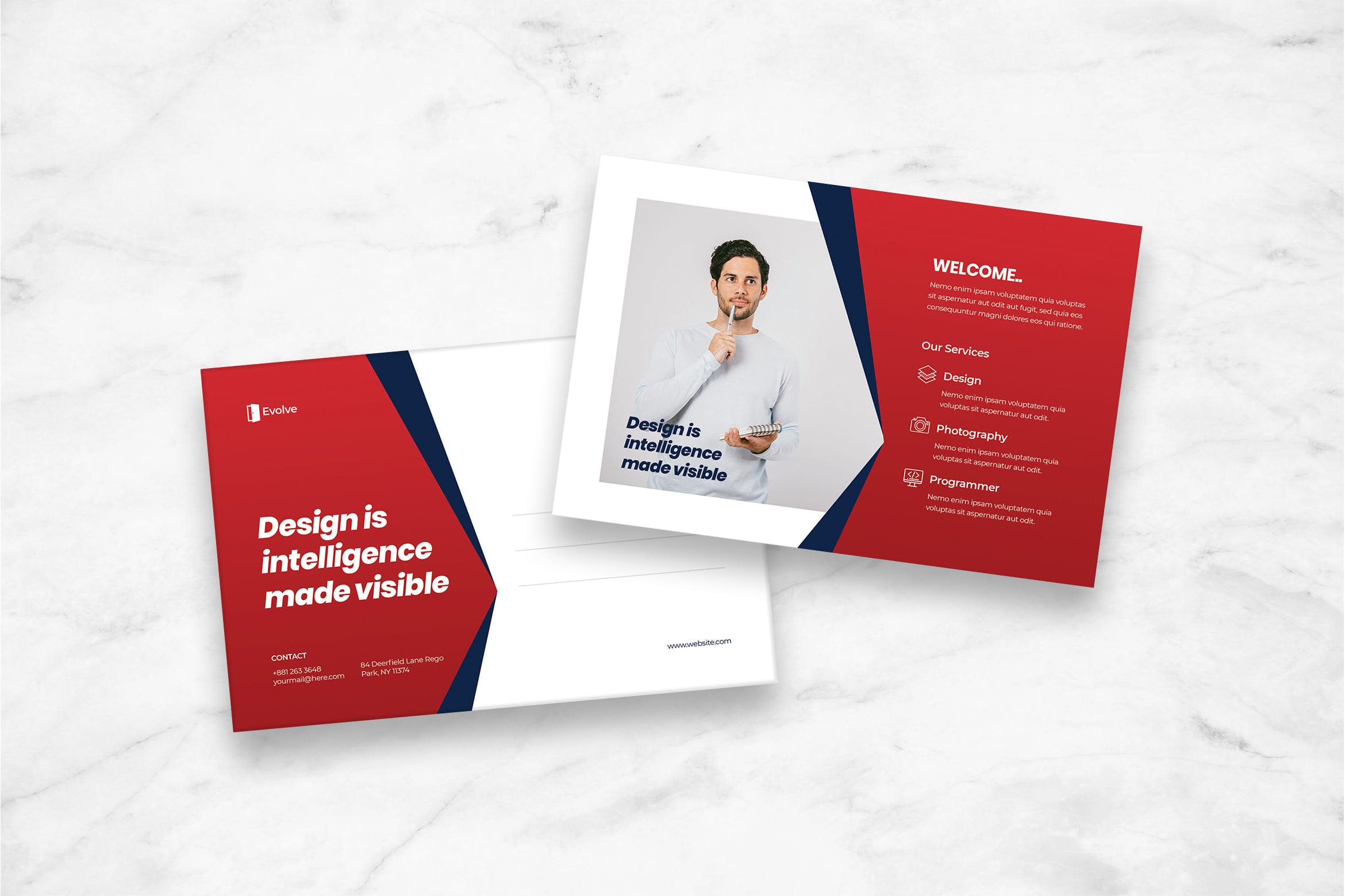 互联网公司明信片设计模板 Postcard插图