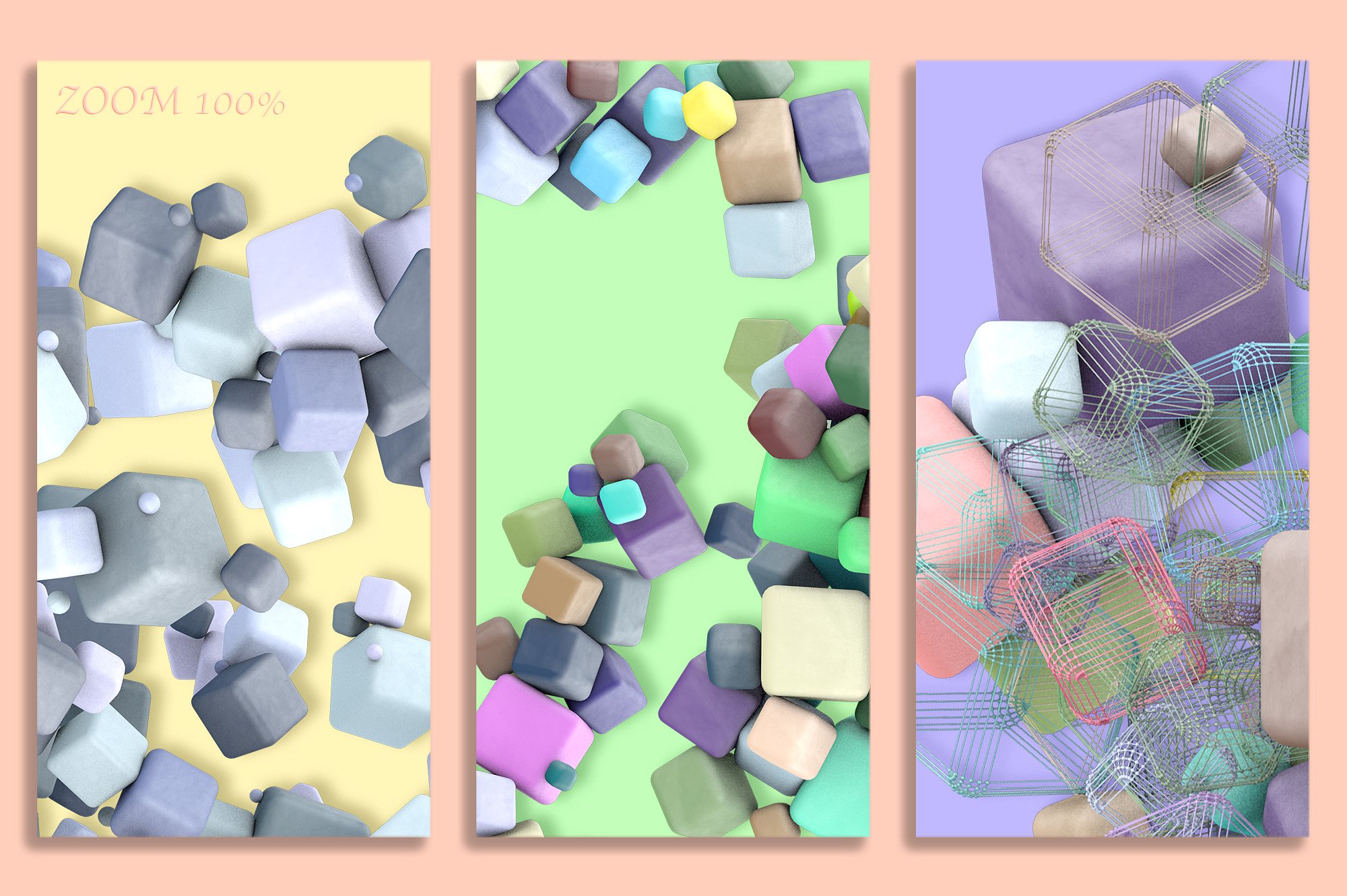 60款彩色立方体叠层背景 Cubes插图(1)