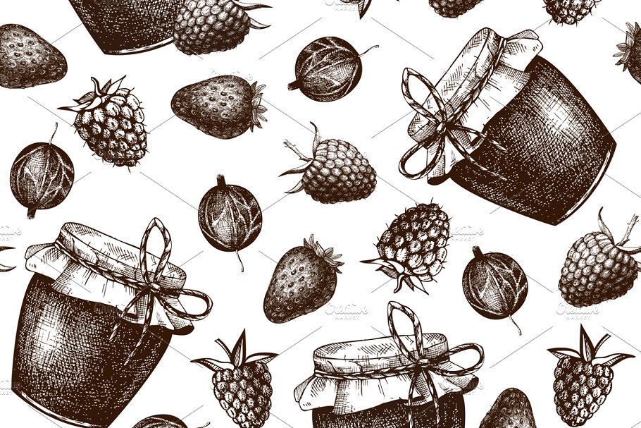 复古果酱罐插画集 Vintage Jam Jars Collection插图(5)