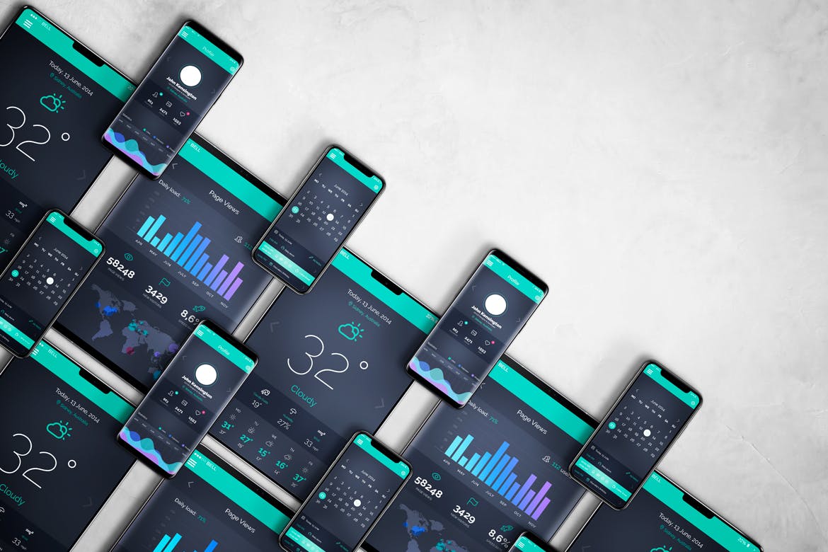 Android&iOS应用UI设计效果图样机模板v2 Android & iOS Mockup V.2插图(6)