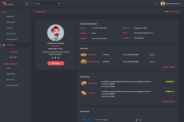 餐厅用户界面订餐系统UI套件 Tomatus-Restaurant User Website & Dashboard UI Kit插图(7)