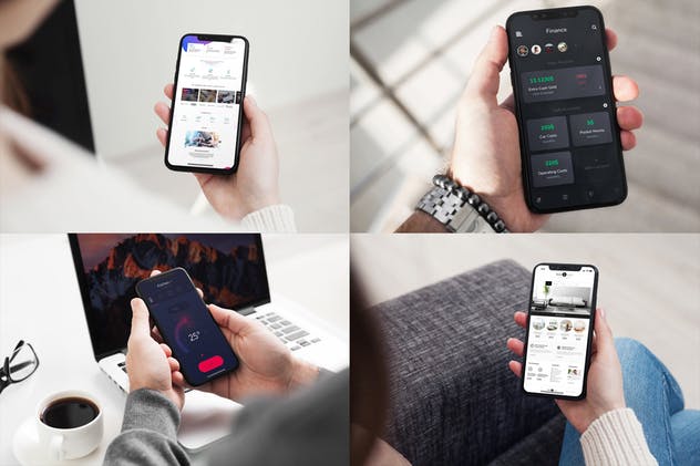 高清逼真实景iPhone X样机模板合集 iPhone X Mock-Up Office Style插图(1)