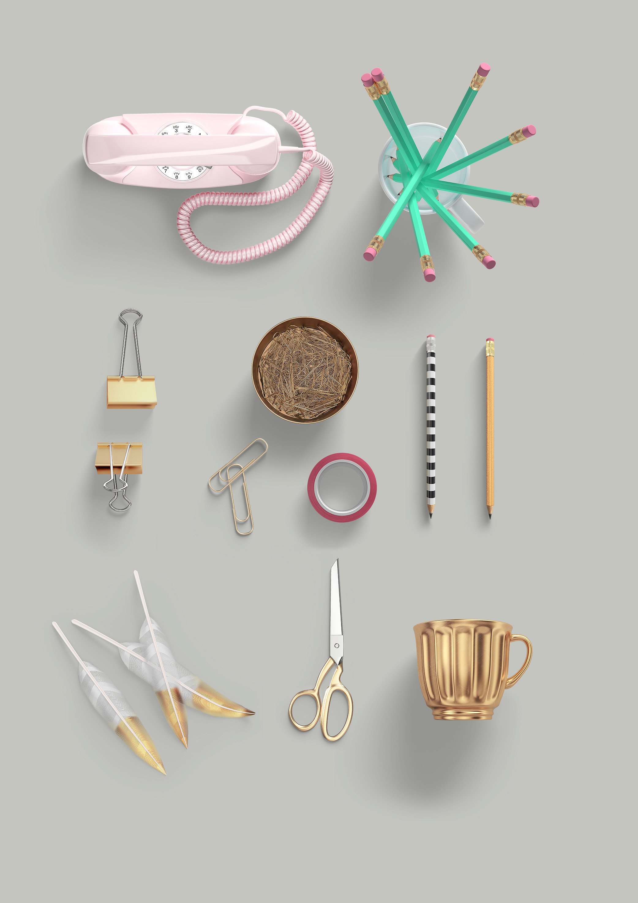 8.3GB超容量女性小物样机素材 Girly Stationery Mockup Creator（高清实物元素+场景样机）插图(26)