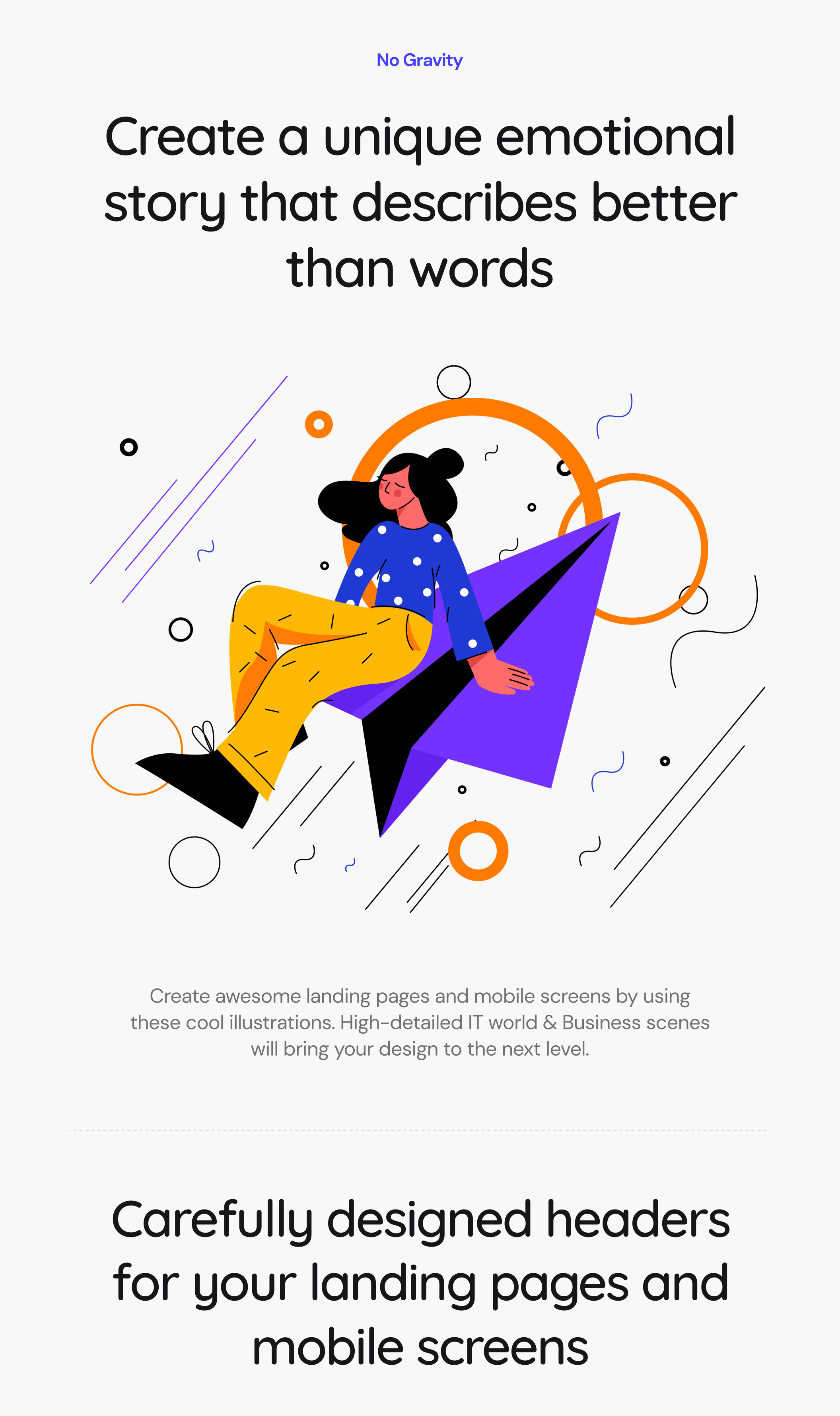 素材库下午茶：多彩的人物元素矢量网站设计插画合集插图