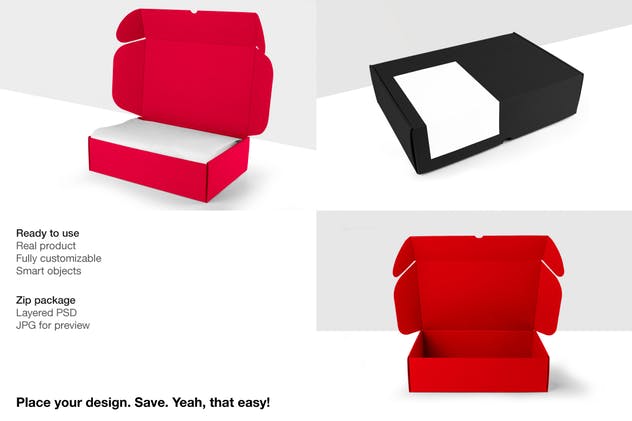 礼品盒/鞋盒/快递包装样机模板 Craft Mailer Box Mockup插图(4)