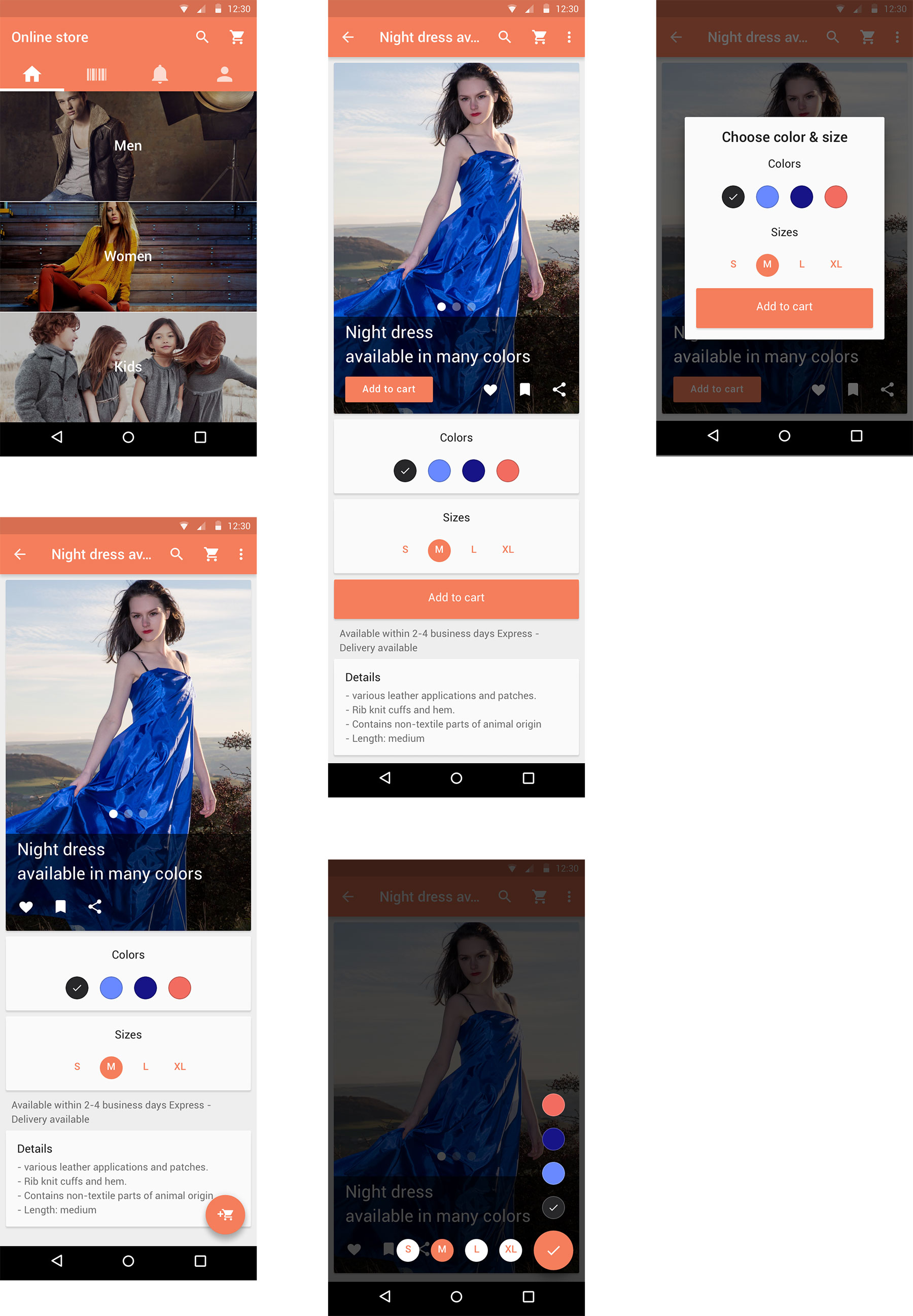 Online Store Material Design