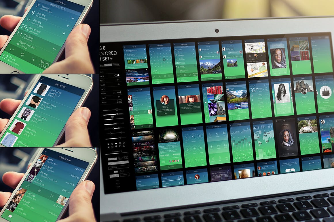 多用途彩色设计APP应用UI设计模板素材合集 Colored UI Sets 21 Color插图(2)