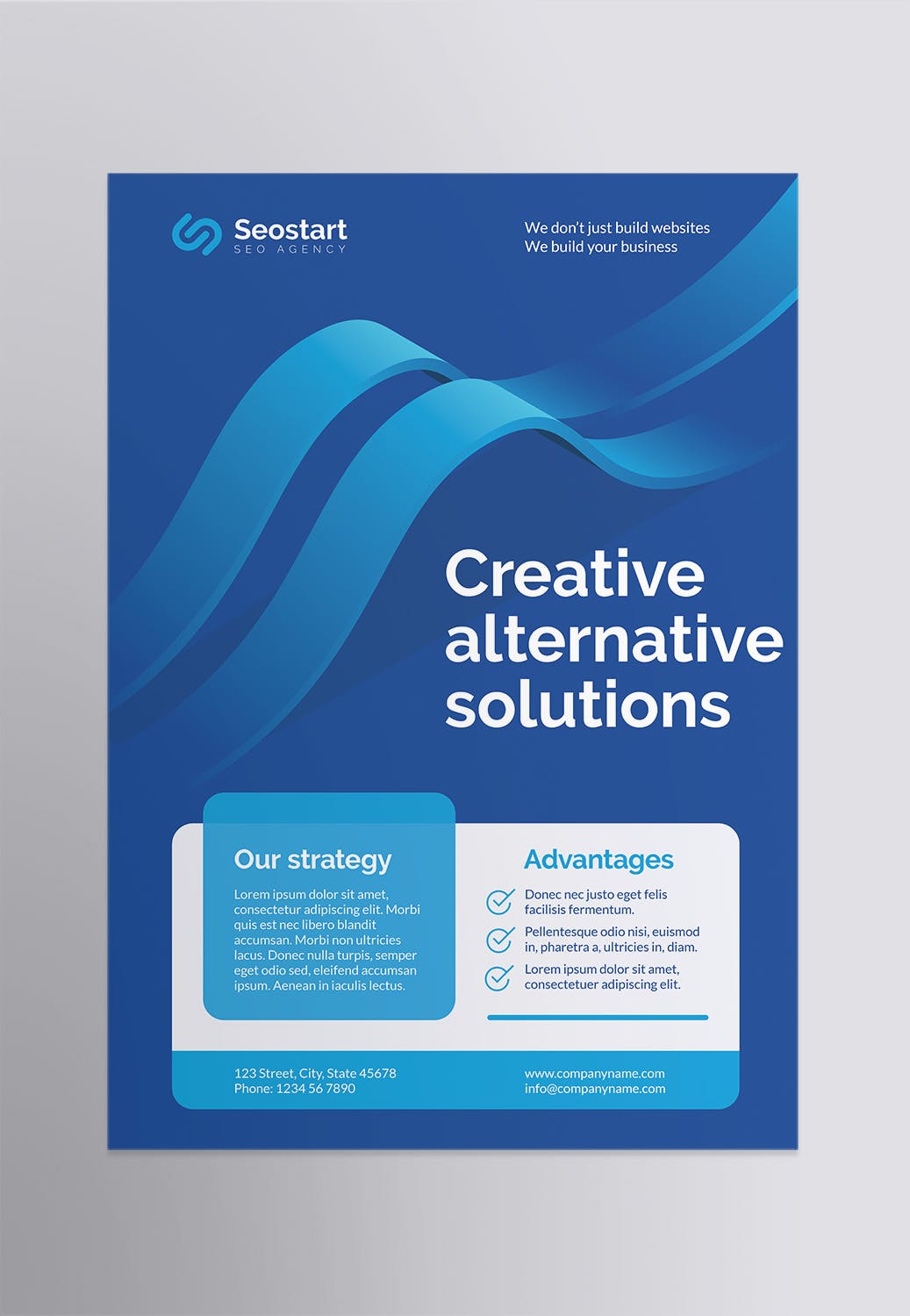 SEO/SEM推广服务企业介绍海报设计模板 SEO Agency Poster插图(1)