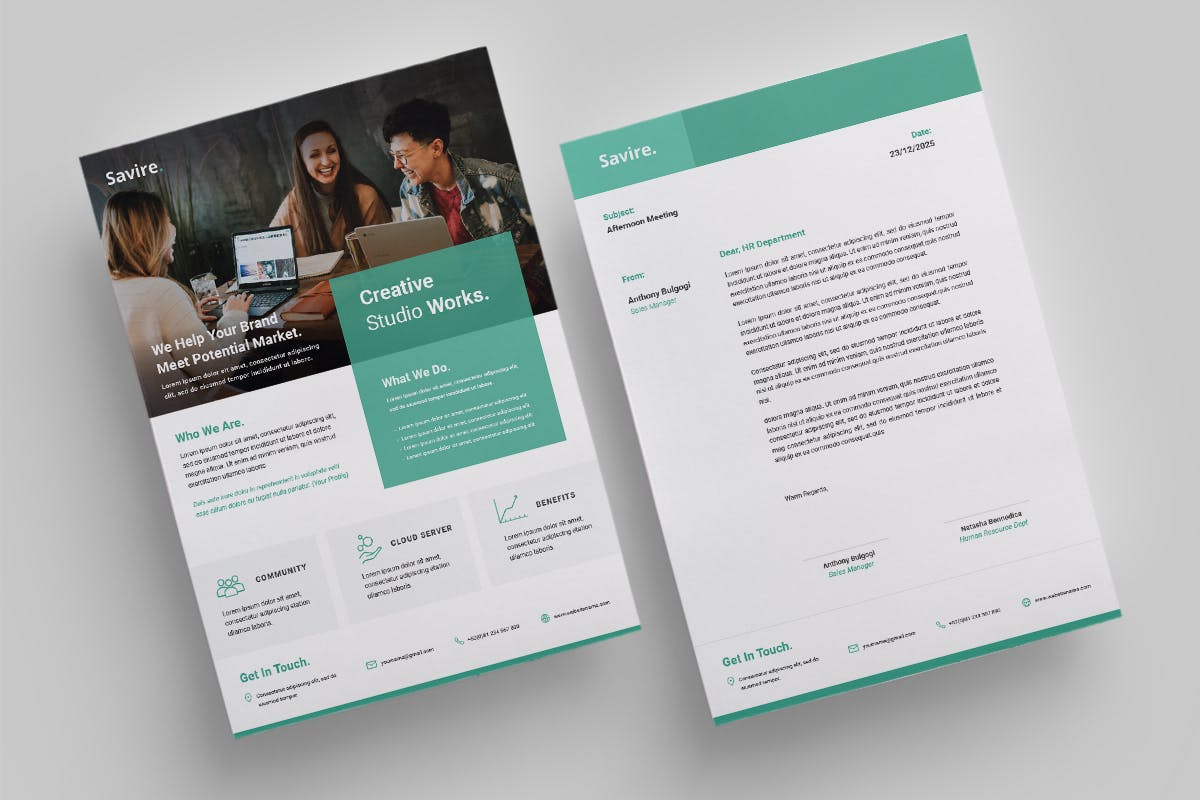 通用型企业简介宣传单设计模板 Corporate Flyer插图(2)