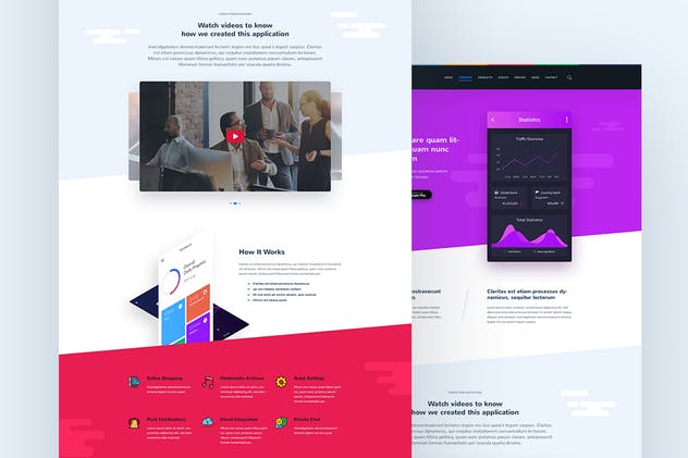 创意APP应用项目官网设计PSD模板 Utouch – App Startup Website PSD Template插图(5)