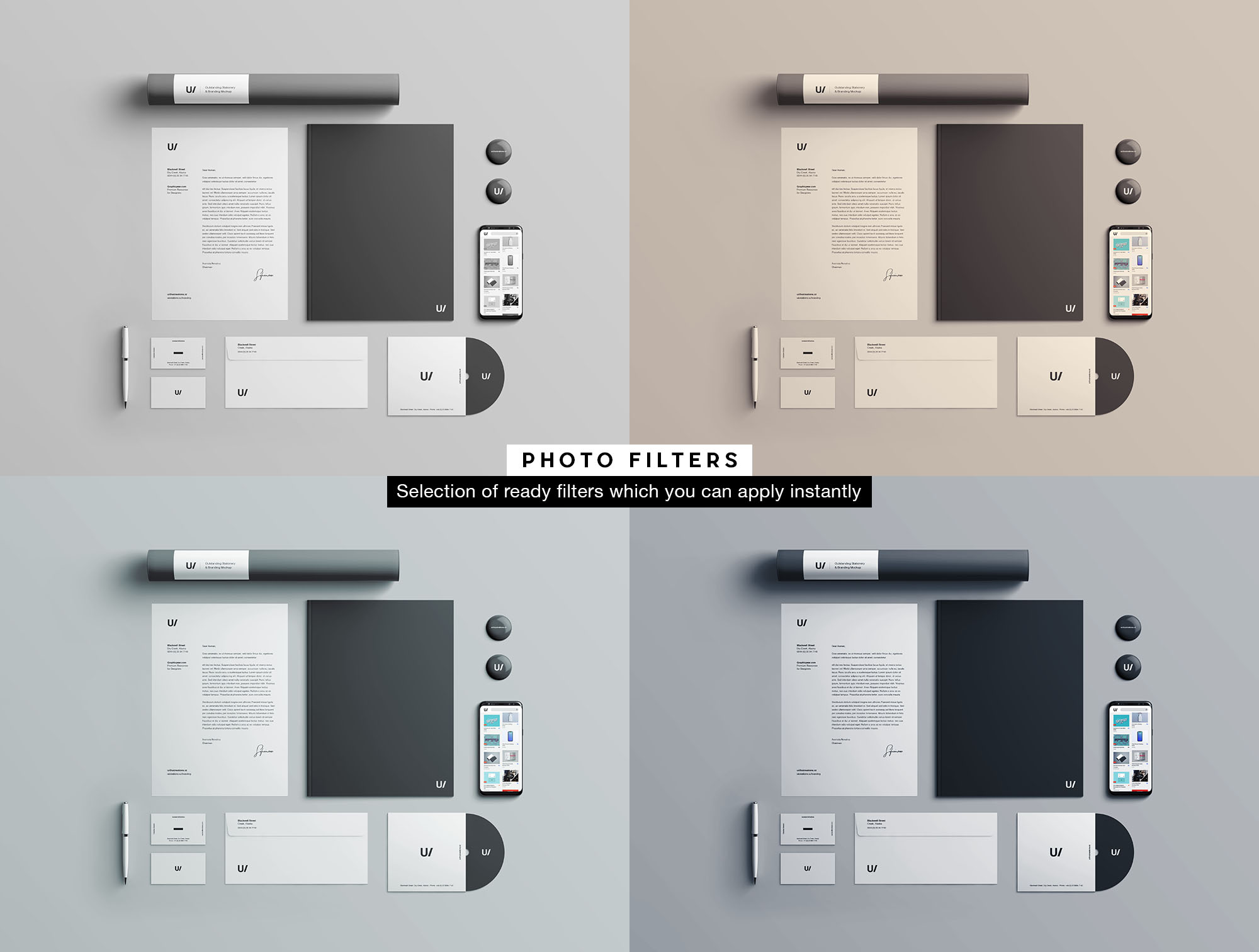 企业品牌VI视觉设计展示办公用品样机套件PSD模板 Stationery Branding & Identity Mockup – PSD插图(8)