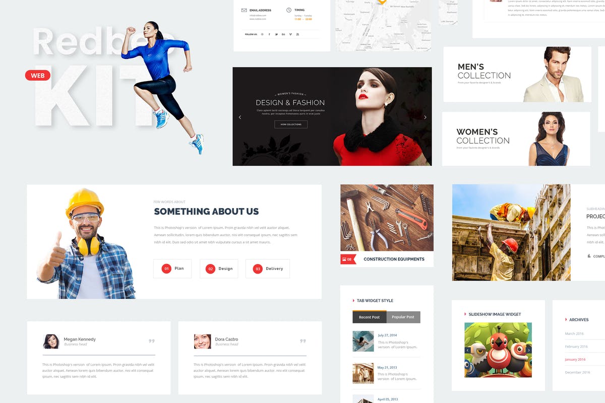 多用途网站UI套件UI模板 Redbee Multipurpose web ui kit插图