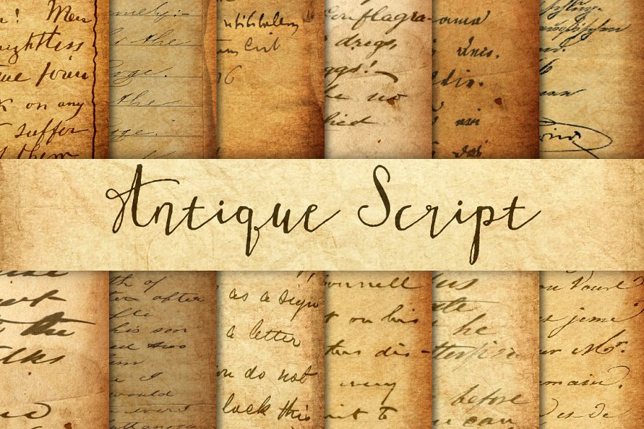 古老草书真迹纸张纹理 Antique Script Textures插图