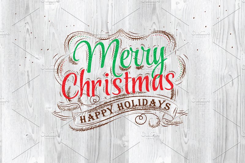 圣诞节主题手绘字体插画 Merry Christmas Lettering Collection插图(3)