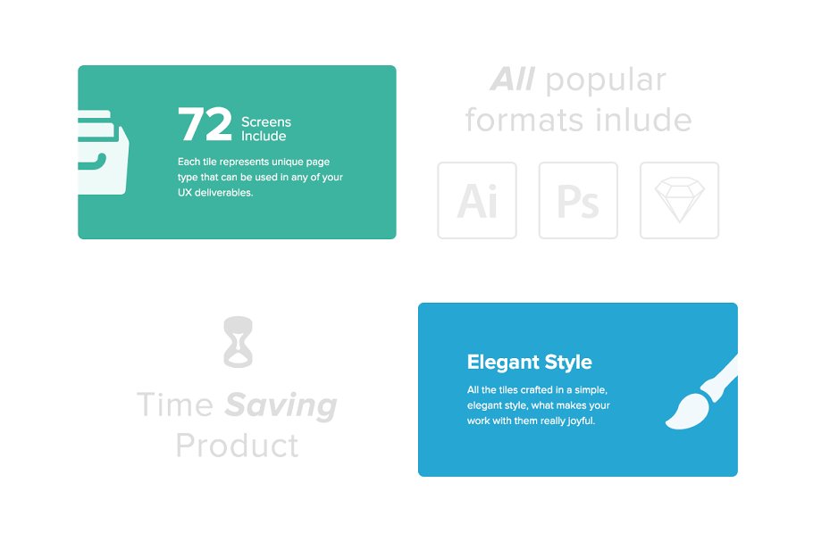 网站设计线框图和流程图 UI 套件 UI Tiles: Wireframes & Flowcharts插图(2)