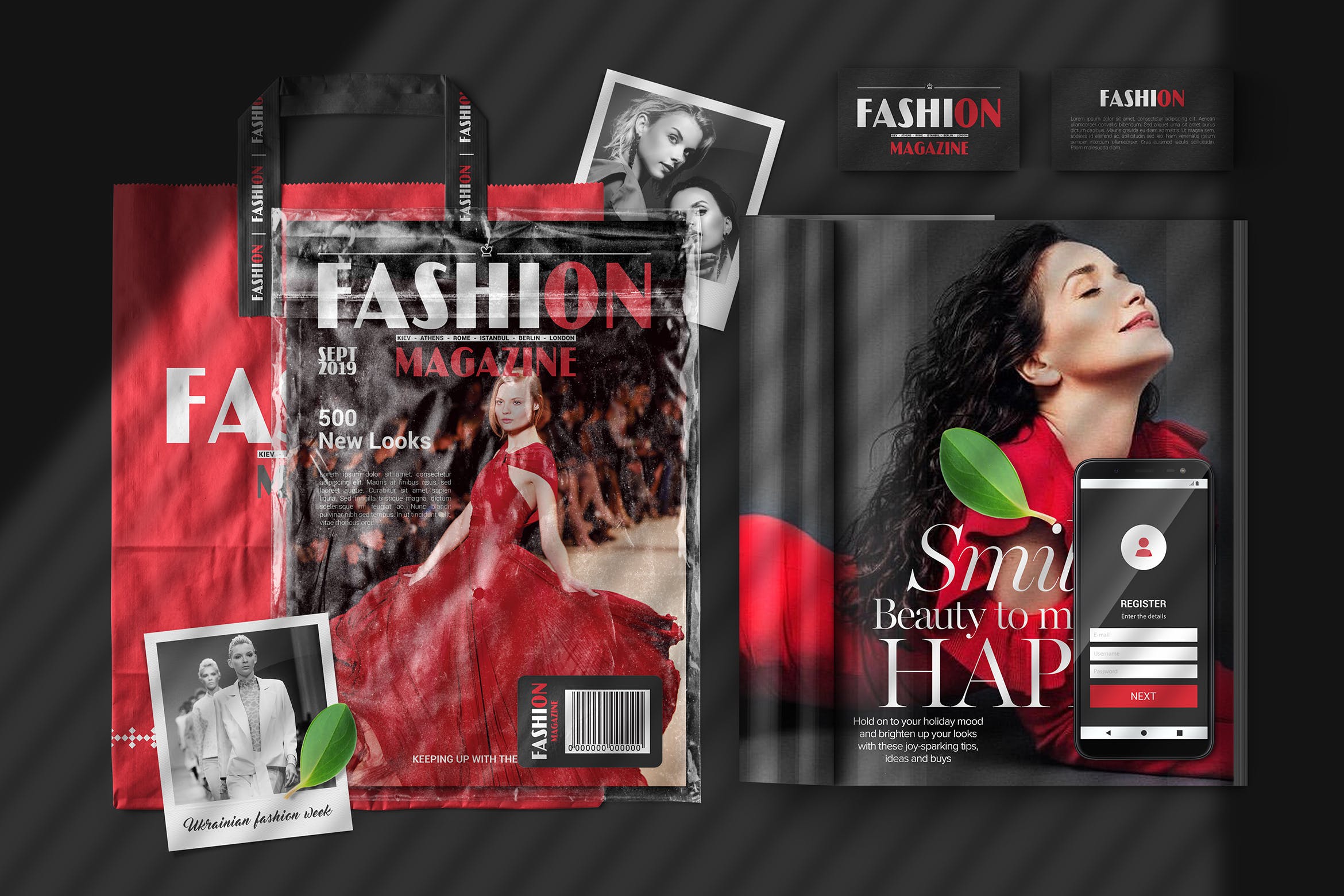 A4规格杂志场景样机模板 A4 Magazine Scene  Mockup插图