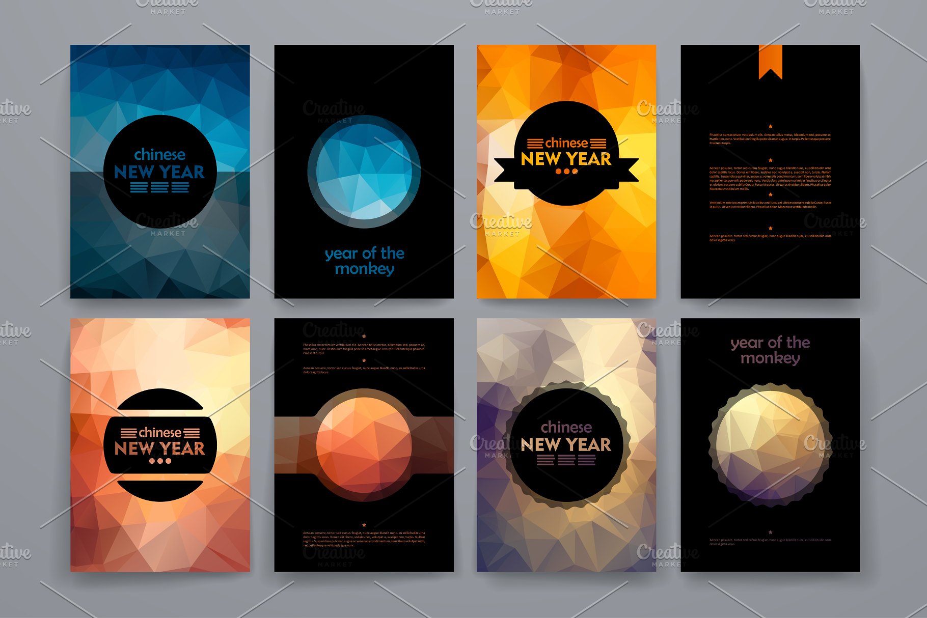 中国新年风格画册模板 Chinese New Year Brochures插图