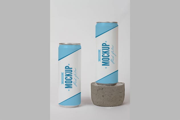 苏打水/啤酒易拉罐样机设计模板 Large Can Mock Up插图(1)