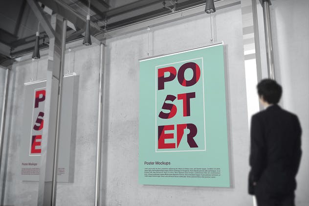 3D展厅橱窗广告海报样机 Poster Mockups插图(6)