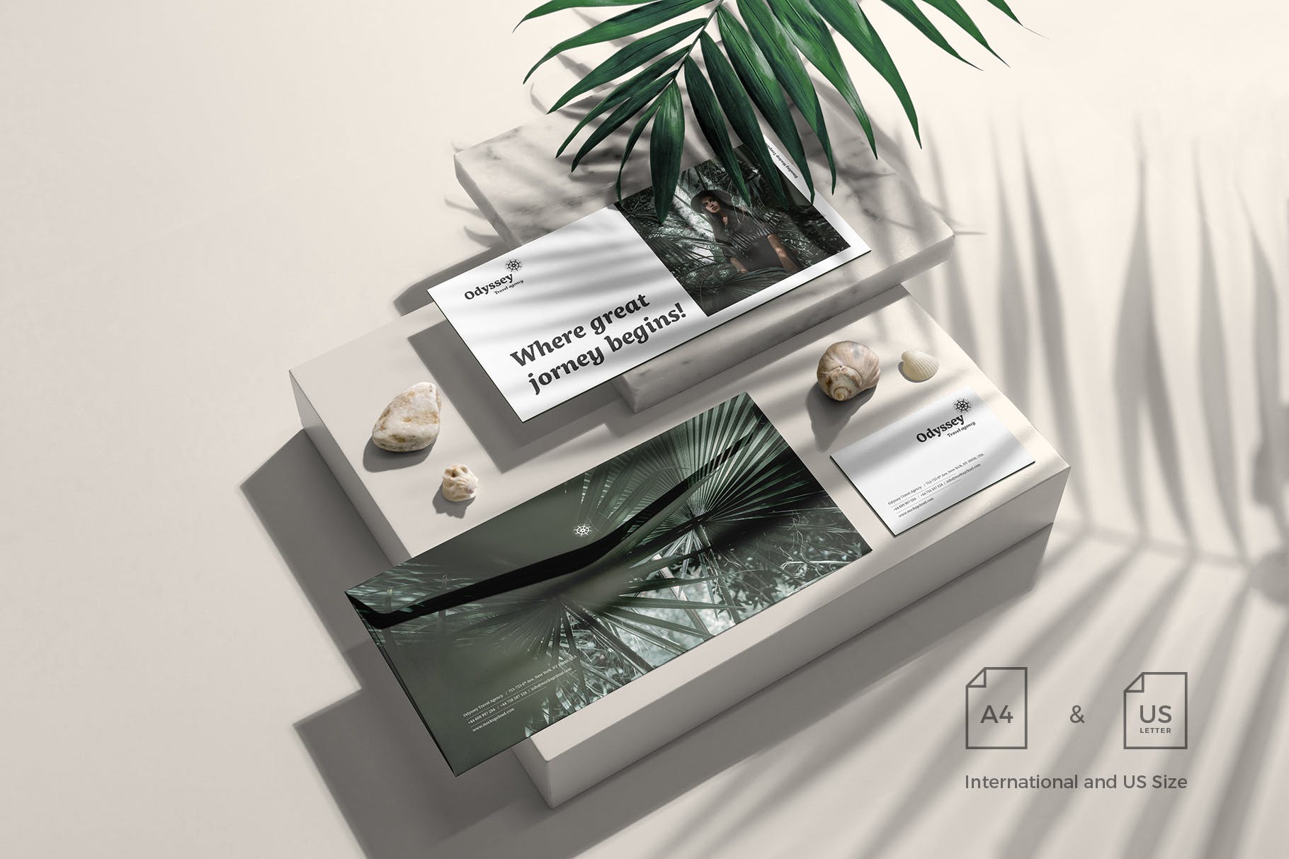 高端优雅风格时尚品牌VI设计效果预览样机套装 Odyssey Branding Mockup插图(1)
