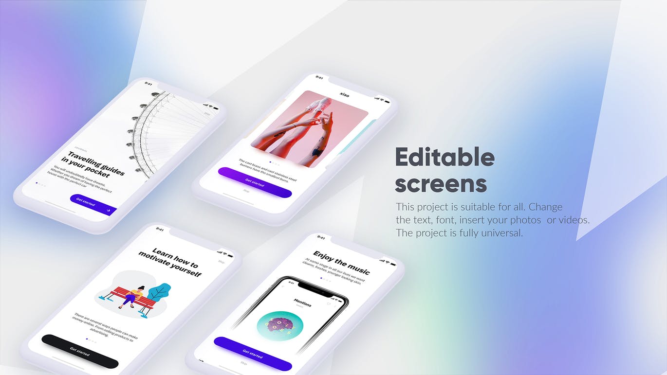 APP应用UI界面设计效果图预览白色iPhone手机样机套装 White iPhone Mockup插图(2)
