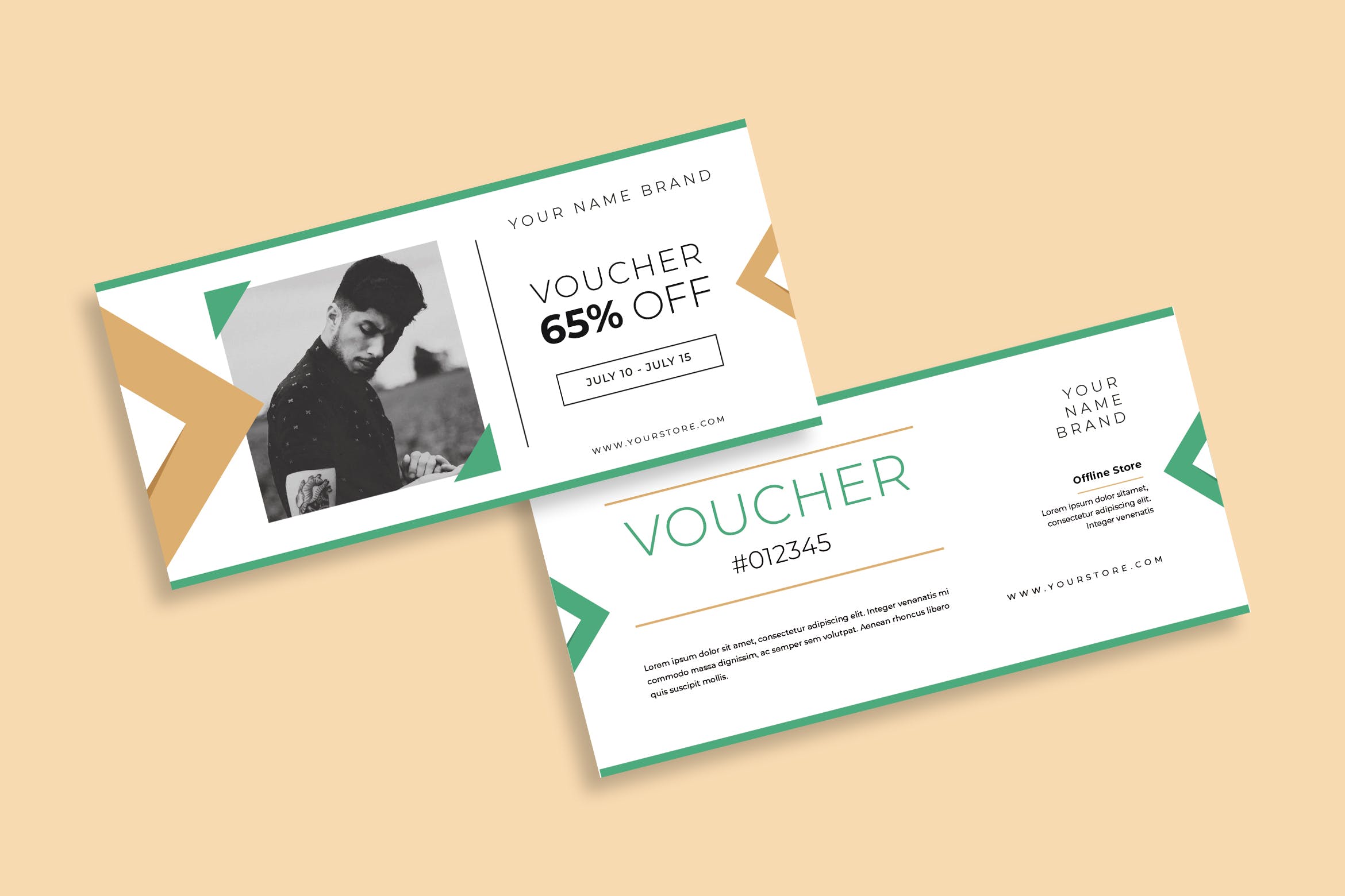 购物打折券/优惠券版式设计模板v8 Gift Voucher Vol.8插图