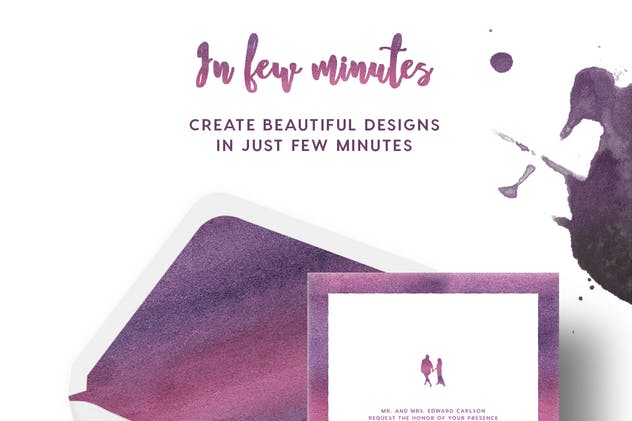 8款紫色水彩无缝纹理素材 Watercolor Seamless Textures – Purple Pack插图(1)