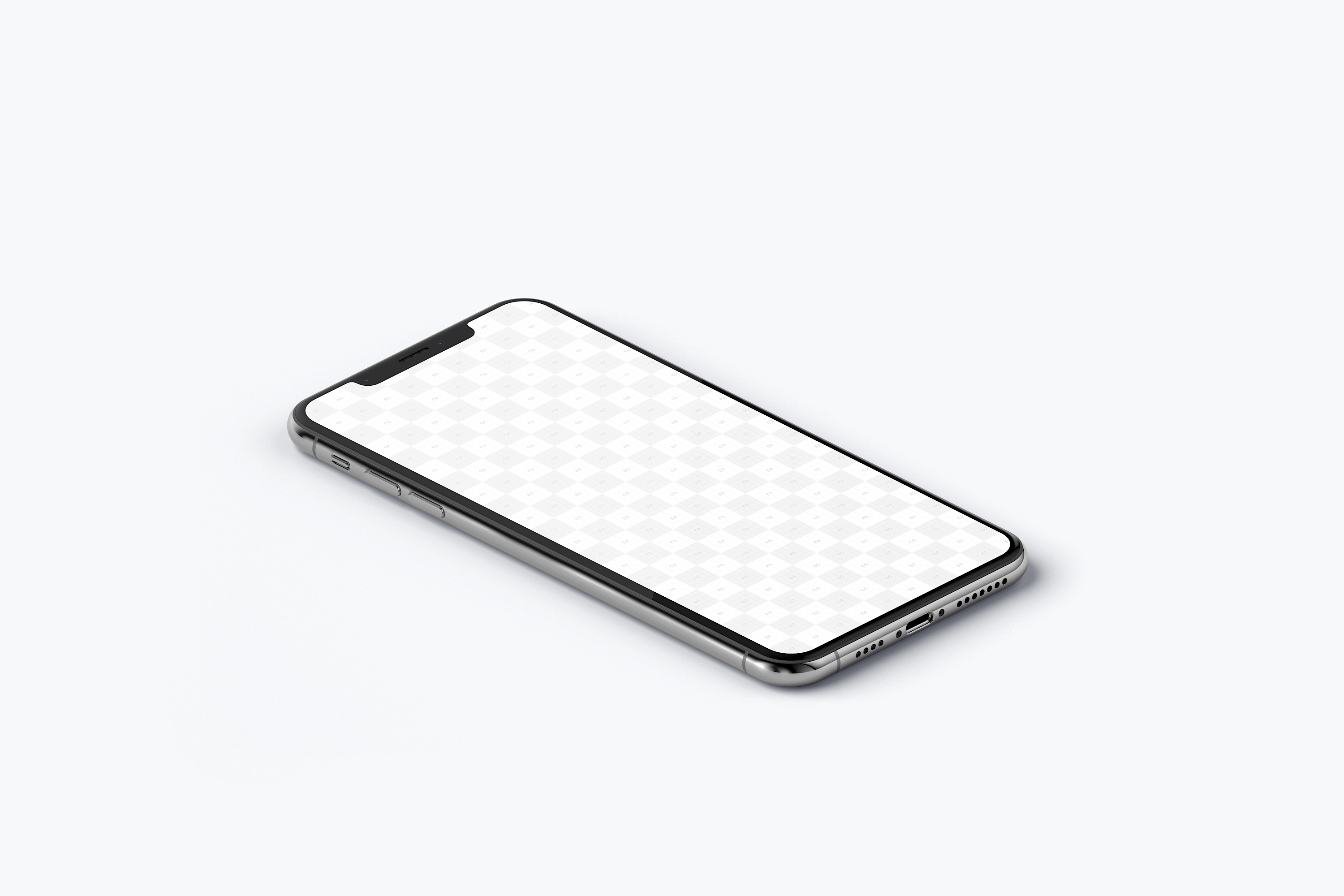 iPhone XS Max智能手机等距左视图样机 iPhone XS Max Mockup, Isometric Left View插图(2)