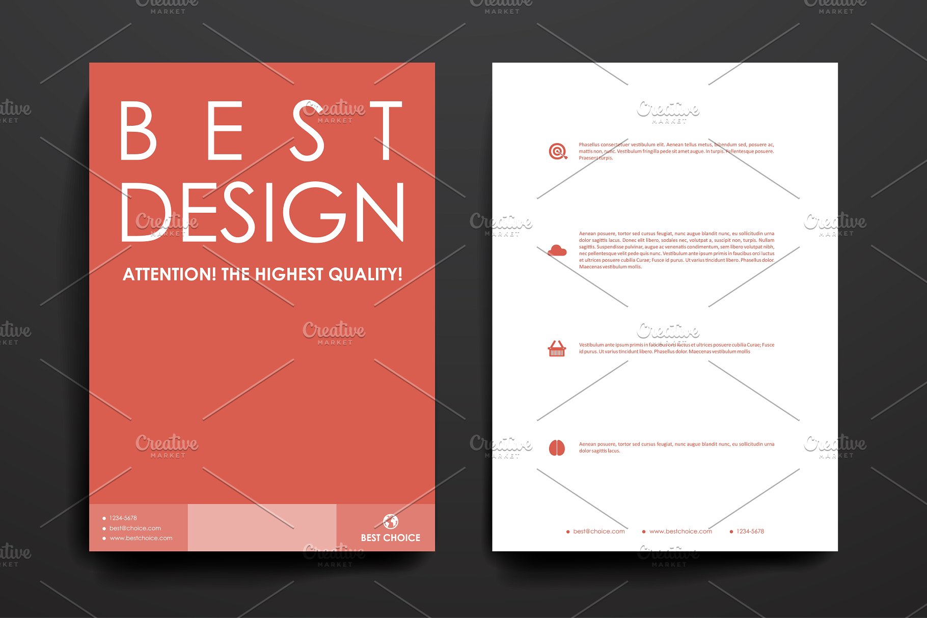 质朴简约宣传海报画册模板 Set of Beautiful Brochures插图(1)