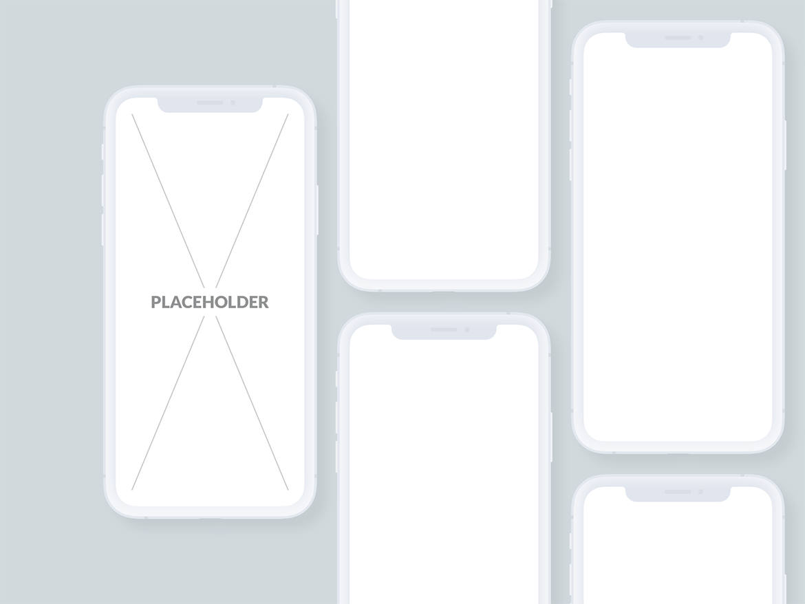 刘海屏iPhone手机等距网格素材库精选样机模板[白色版本] Presentation Mockups Light插图(5)