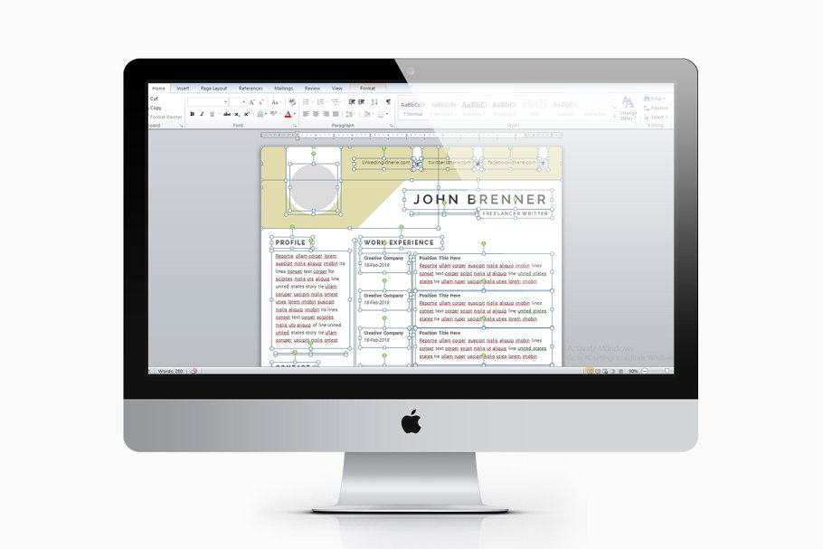 极简主义个人简历模板 Minimal Resume Template 2 Pages插图(2)