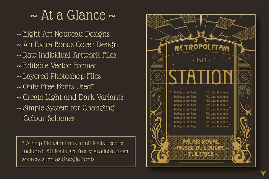 复古新艺术主义设计模板 Vintage Art Nouveau Design Templates插图(4)