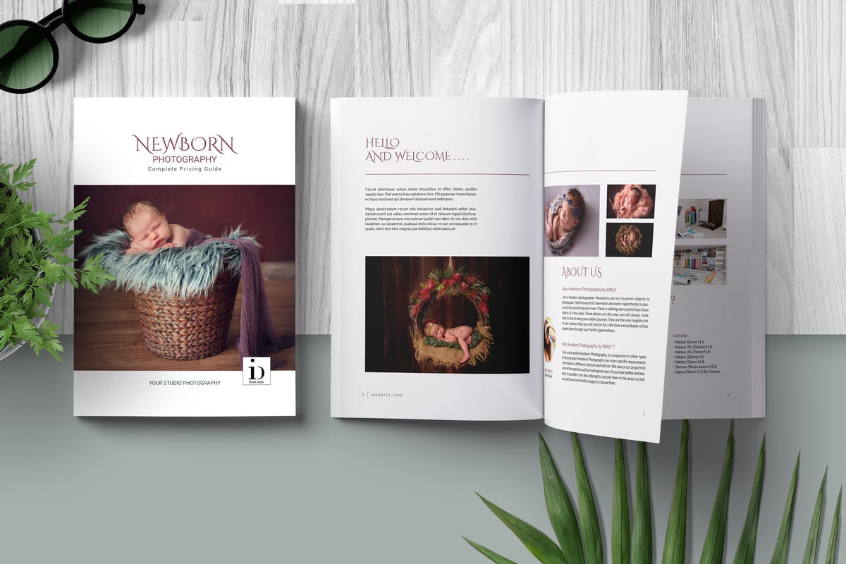 婴儿儿童摄影服务产品手册模板 Newborn Magazine Complete Pricing Guide插图